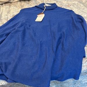 Kerisma blue sweater with turtleneck and draping sleeves. NWT